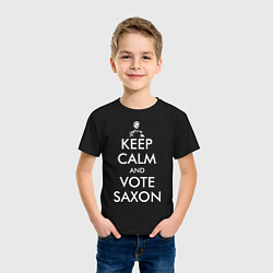 Футболка хлопковая детская Keep Calm & Vote Saxon, цвет: черный — фото 2