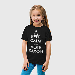 Футболка хлопковая детская Keep Calm & Vote Saxon, цвет: черный — фото 2