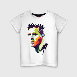 Футболка хлопковая детская Lionel Messi: fun-art, цвет: белый