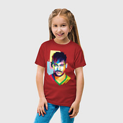 Футболка хлопковая детская Neymar: fun-art, цвет: красный — фото 2