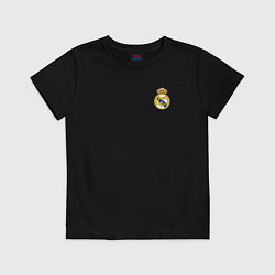 Футболка хлопковая детская Real Madrid: Fly Emirates, цвет: черный
