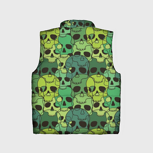 Детский жилет Зеленые черепа - паттерн / 3D-Светло-серый – фото 2
