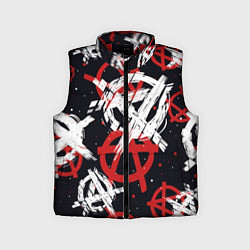 Детский жилет Анархия - паттерн, цвет: 3D-красный