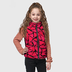 Детский жилет Красно-черный полигональный, цвет: 3D-черный — фото 2