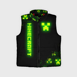 Детский жилет MINECRAFT NEON LOGO CREEPER, цвет: 3D-красный