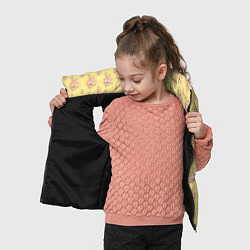 Детский жилет Розовые пионы на желтом фоне, цвет: 3D-черный — фото 2