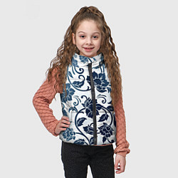 Детский жилет Гжелевые цветы, цвет: 3D-черный — фото 2