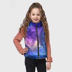 Детский жилет Фантастический пейзаж Водопад Неон, цвет: 3D-черный — фото 2