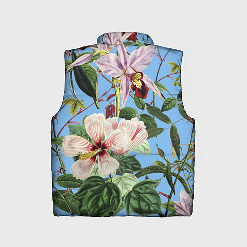 Детский жилет Цветы Сине-Цветочный Букет / 3D-Светло-серый – фото 2