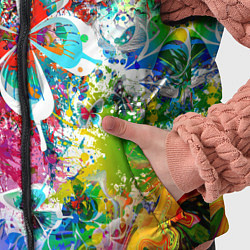 Детский жилет Яркое безумие Бабочки, кляксы, граффити, цвет: 3D-светло-серый — фото 2