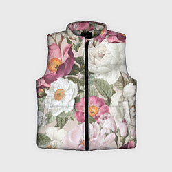 Детский жилет Цветы Розовый Сад Пион и Роз, цвет: 3D-светло-серый