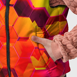 Детский жилет НЕОНОВЫЕ ГРАДИЕНТНЫЕ 3D гексаэдры, цвет: 3D-черный — фото 2