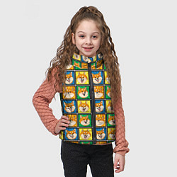 Детский жилет Разноцветная плитка сибы, цвет: 3D-черный — фото 2
