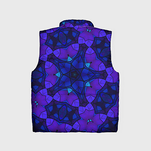 Детский жилет Калейдоскоп -геометрический сине-фиолетовый узор / 3D-Светло-серый – фото 2