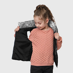 Детский жилет Текстура камня черно-белый узор, цвет: 3D-черный — фото 2