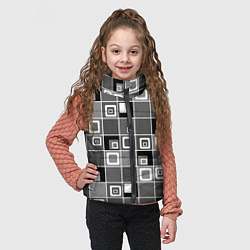 Детский жилет Geometric shapes черно-белый, цвет: 3D-черный — фото 2