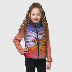 Детский жилет Неоновое множество линий в абстракции - Оранжевый, цвет: 3D-светло-серый — фото 2