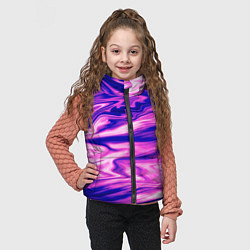 Детский жилет Розово-фиолетовый мраморный узор, цвет: 3D-черный — фото 2