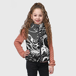 Детский жилет Черно-белые волны, цвет: 3D-черный — фото 2