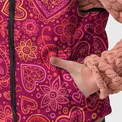 Детский жилет Цветы с сердцами, цвет: 3D-красный — фото 2