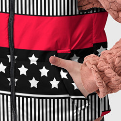 Детский жилет Red and black pattern with stripes and stars, цвет: 3D-светло-серый — фото 2