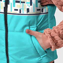 Детский жилет Голубой неоновый геометрический узор, цвет: 3D-черный — фото 2