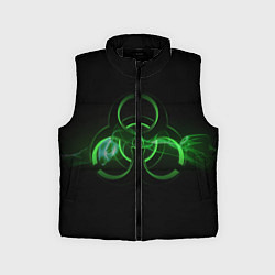 Детский жилет Радиация - зелёный знак, цвет: 3D-черный