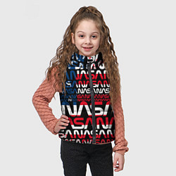 Детский жилет Nasa usa флаг, цвет: 3D-светло-серый — фото 2