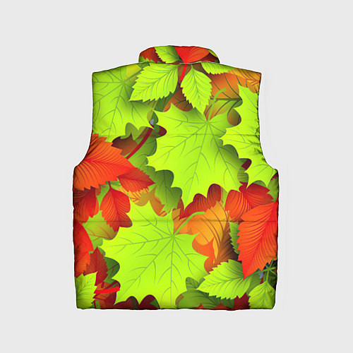 Детский жилет Зелёные осенние листья / 3D-Светло-серый – фото 2