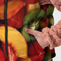 Детский жилет Фруктово ягодный фон, цвет: 3D-красный — фото 2