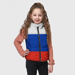 Детский жилет Триколор - флаг России плетёный, цвет: 3D-черный — фото 2