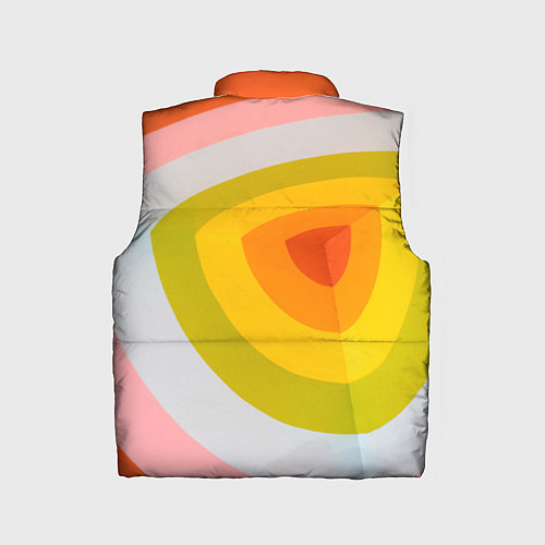 Детский жилет Красно-жёлто-оранжевый паттерн / 3D-Светло-серый – фото 2