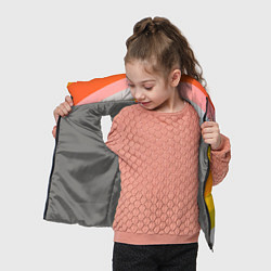 Детский жилет Красно-жёлто-оранжевый паттерн, цвет: 3D-светло-серый — фото 2