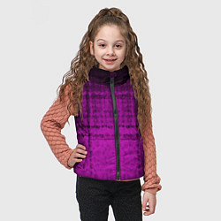 Детский жилет Абстрактный мозаичный черно - пурпурный узор, цвет: 3D-светло-серый — фото 2
