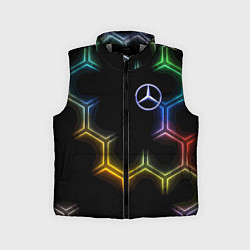 Детский жилет Mercedes - neon pattern, цвет: 3D-светло-серый
