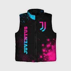 Детский жилет Juventus - neon gradient: надпись, символ, цвет: 3D-черный