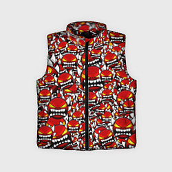 Детский жилет Геометри Даш демоны паттерн, цвет: 3D-черный