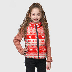 Детский жилет New Year snowflake pattern, цвет: 3D-красный — фото 2