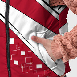 Детский жилет Красно черная абстракция на белом спорт, цвет: 3D-светло-серый — фото 2