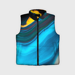 Детский жилет Светло-синий и переливающийся песок, цвет: 3D-черный