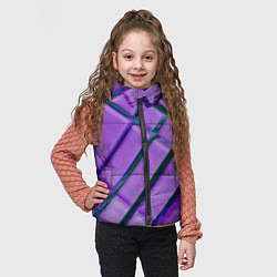 Детский жилет Фиолетовый фон и тёмные линии, цвет: 3D-светло-серый — фото 2