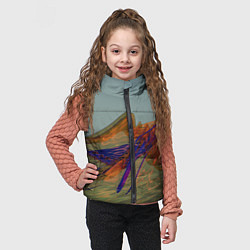 Детский жилет Волнообразные разноцветные музыкальные линии, цвет: 3D-черный — фото 2