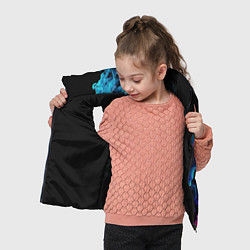 Детский жилет Неоновый цветной дым на черном фоне, цвет: 3D-черный — фото 2