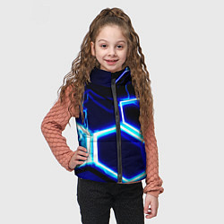Детский жилет Neon abstraction plates storm, цвет: 3D-светло-серый — фото 2