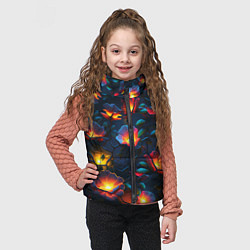 Детский жилет Светящиеся цветы, цвет: 3D-черный — фото 2