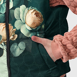 Детский жилет Розы на зеленом фоне, цвет: 3D-черный — фото 2