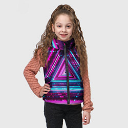 Детский жилет Неоновые линии, цвет: 3D-черный — фото 2