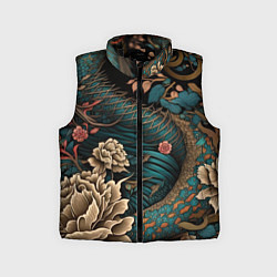 Детский жилет Японский змей Irezumi, цвет: 3D-черный