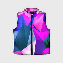 Детский жилет Neon blue polygons, цвет: 3D-красный