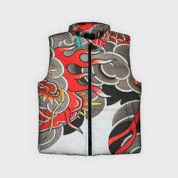 Детский жилет Иредзуми: дракон в дыму, цвет: 3D-черный